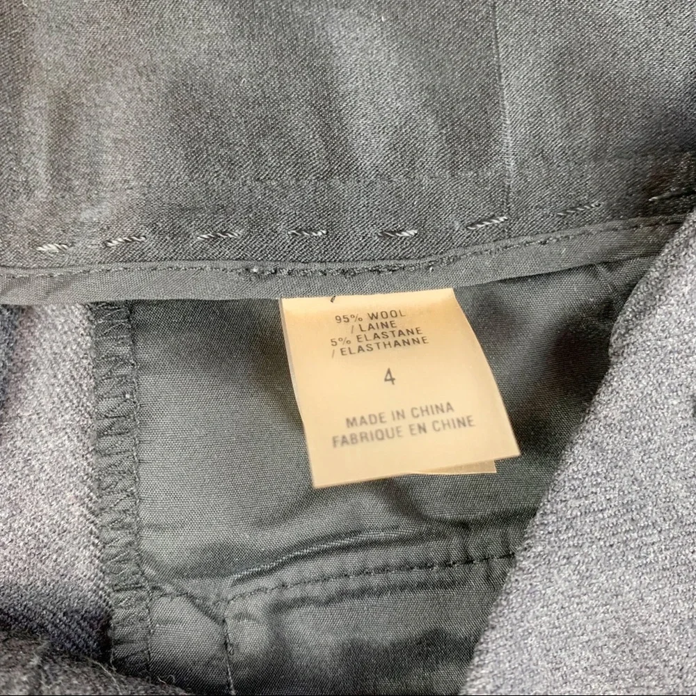 Sak Fifth Avenue high waisted wool blend straight dress pants in gray‎